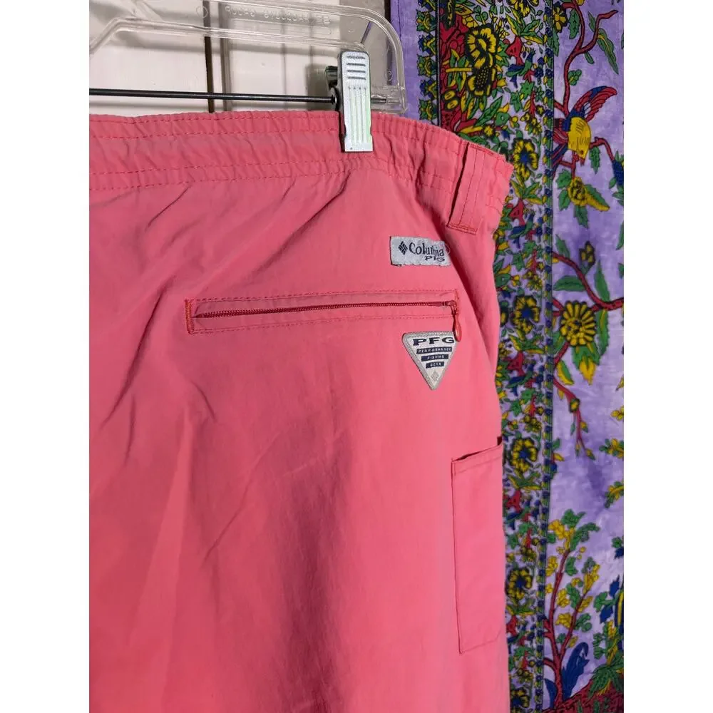 Columbia PFG Omni Shade Mens XL Coral Swim Trunks Shorts Mesh Lined 5